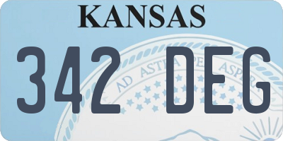 KS license plate 342DEG