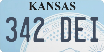 KS license plate 342DEI