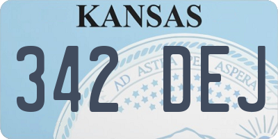 KS license plate 342DEJ