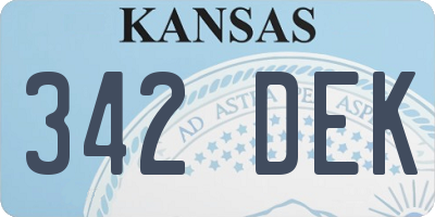 KS license plate 342DEK