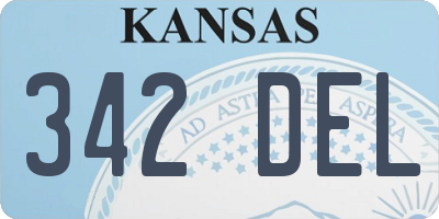 KS license plate 342DEL