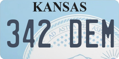 KS license plate 342DEM