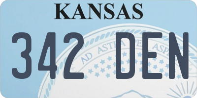 KS license plate 342DEN