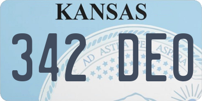 KS license plate 342DEO
