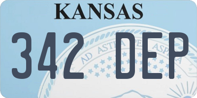 KS license plate 342DEP