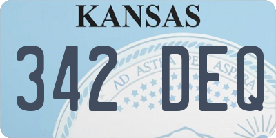KS license plate 342DEQ