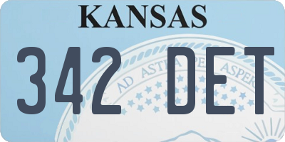 KS license plate 342DET