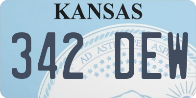 KS license plate 342DEW