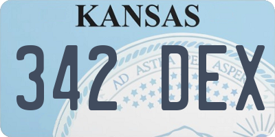 KS license plate 342DEX