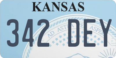 KS license plate 342DEY