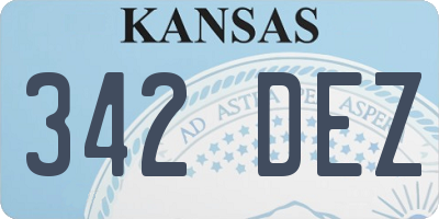 KS license plate 342DEZ