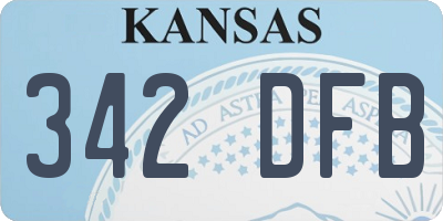 KS license plate 342DFB