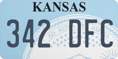 KS license plate 342DFC