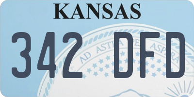 KS license plate 342DFD