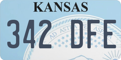 KS license plate 342DFE