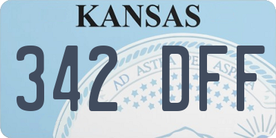 KS license plate 342DFF