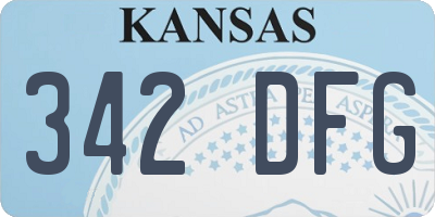 KS license plate 342DFG