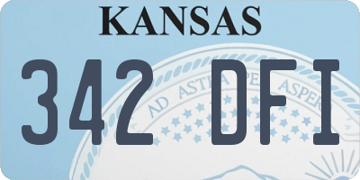 KS license plate 342DFI