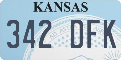 KS license plate 342DFK