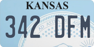 KS license plate 342DFM