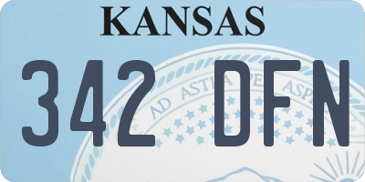 KS license plate 342DFN