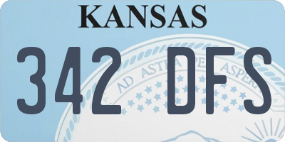 KS license plate 342DFS