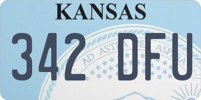 KS license plate 342DFU