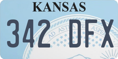 KS license plate 342DFX