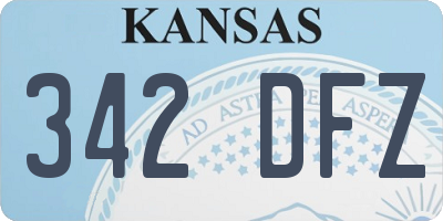 KS license plate 342DFZ