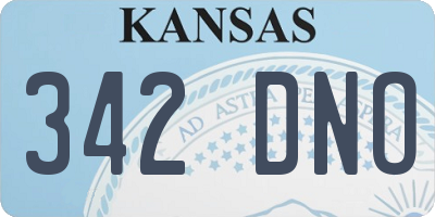 KS license plate 342DNO