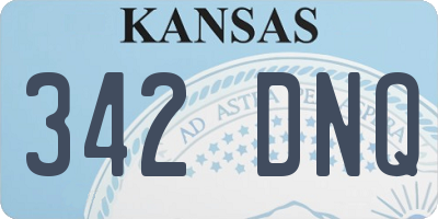KS license plate 342DNQ