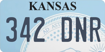 KS license plate 342DNR