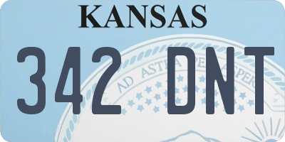 KS license plate 342DNT