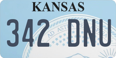 KS license plate 342DNU