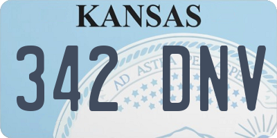 KS license plate 342DNV