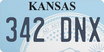 KS license plate 342DNX