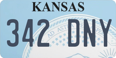 KS license plate 342DNY
