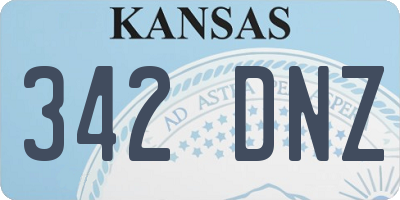 KS license plate 342DNZ