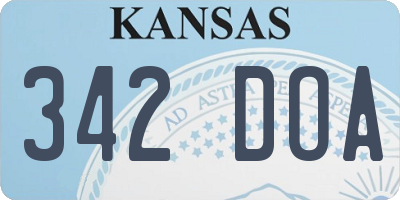 KS license plate 342DOA