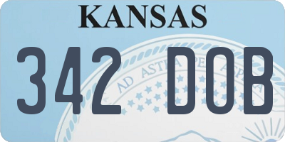 KS license plate 342DOB