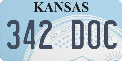 KS license plate 342DOC