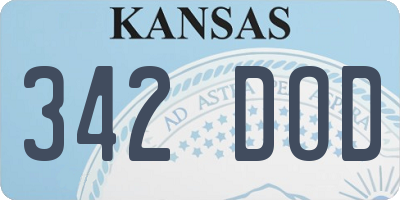 KS license plate 342DOD