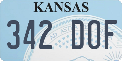 KS license plate 342DOF