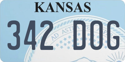KS license plate 342DOG