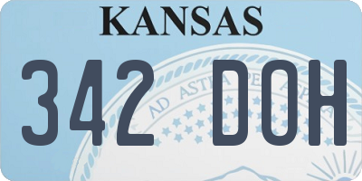 KS license plate 342DOH