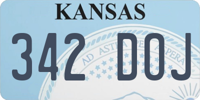 KS license plate 342DOJ