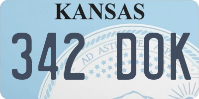 KS license plate 342DOK