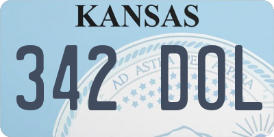 KS license plate 342DOL