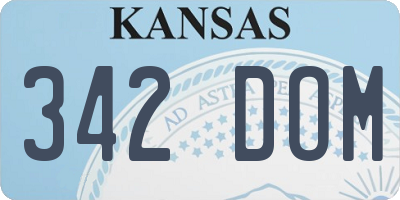 KS license plate 342DOM