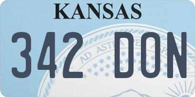 KS license plate 342DON